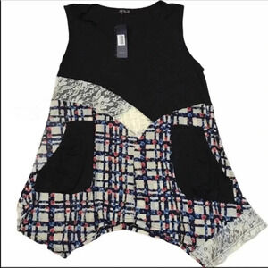 NWT Lily Asymmetrical Mix Pattern Sleeveless Tunic Size 2X